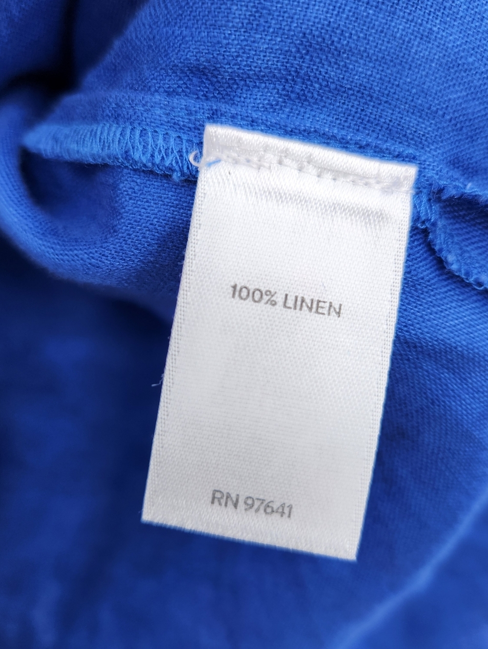 J. Jill Love Linen Long Sleeve Button Front Shirt Womens Size Large Royal Blue - Picture 5 of 7